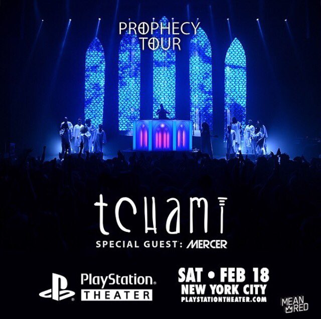 EDMNYC's tweet photo. Church is being held at the @PlayStationThtr this Sat for @iamTchami #ProphecyTour. Who will we be seeing? #edmnyc #meanred #tchami #mercer https://t.co/hoh4j975ts