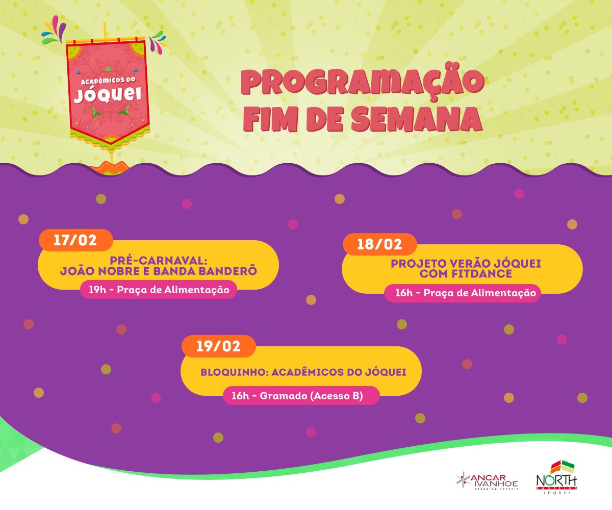 Carnaval é assim: não pode faltar folia! E vocês, vêm curtir a nossa? Confira só a nossa programação desse fim de semana:
