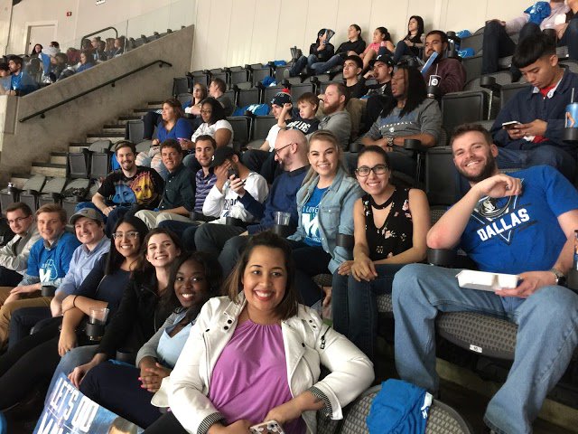 resolution_usa's tweet image. The Dallas office showing hometown pride &amp;amp; cheering on the @dallasmavs at the American Airlines Center! #ResolutionMedia #ResolutionLife
