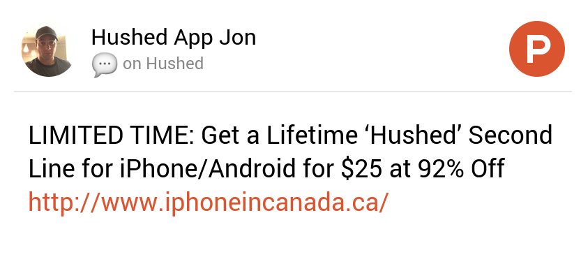 HushedAppJon's tweet photo. My thoughts on Hushed on @ProductHunt - Get a Lifetime ‘Hushed’ Second Line for iPhone for $25 at 92% Off https://t.co/fEOzSy2QUF https://t.co/y3OgmUX4zz