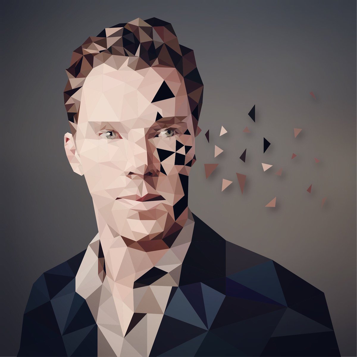 freakyfreakhsu's tweet photo. #BenedictCumberbatch -  my work. #illustration 
#lowpoly #SherlockHolmes ❤️ https://t.co/5RlMkv91Wr