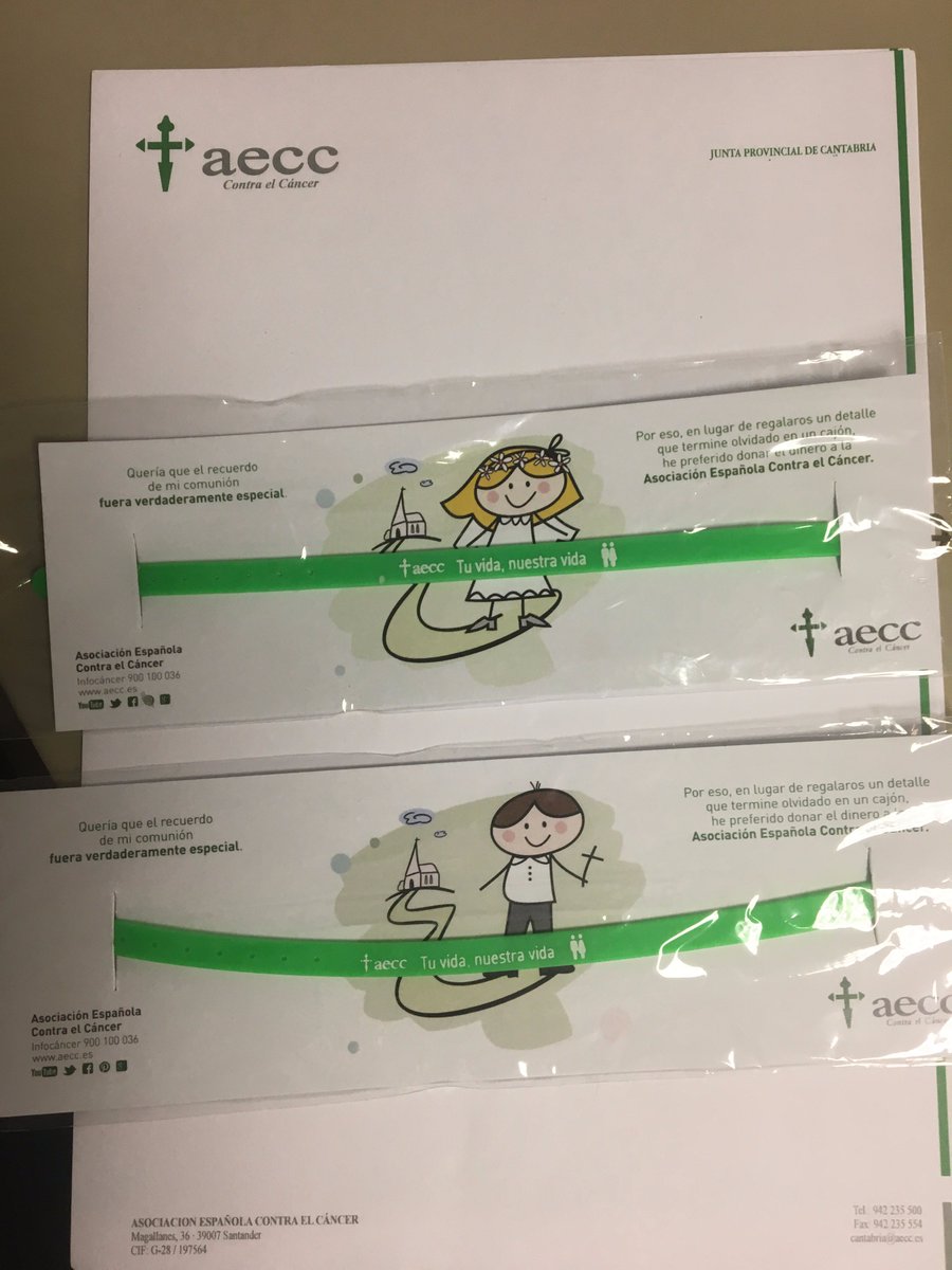 Aecc Cantabria Twitterissa Quieres Hacer Un Regalo Solidario A Tus Invitados El Dia De La Comunion De Tu Hij Llamanos 942235500 Cantabria Aecc Es Puserasolidaria Https T Co Ikzfayv8jk