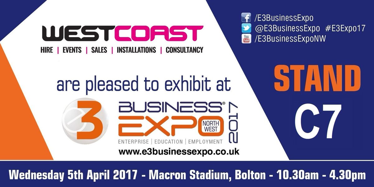 HireAndEvents's tweet photo. Show offer? 

Monday (6th) 9am we will be announcing our show offer for the @E3BusinessExpo  2017...

Watch this space... https://t.co/zJGcwP4R67
