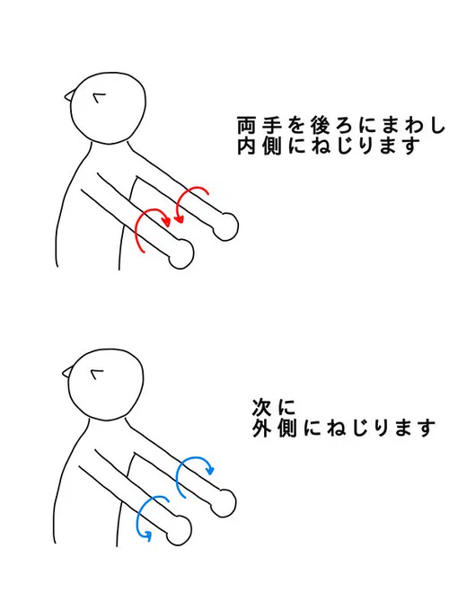 ねじりによる肩こり解消体操です 