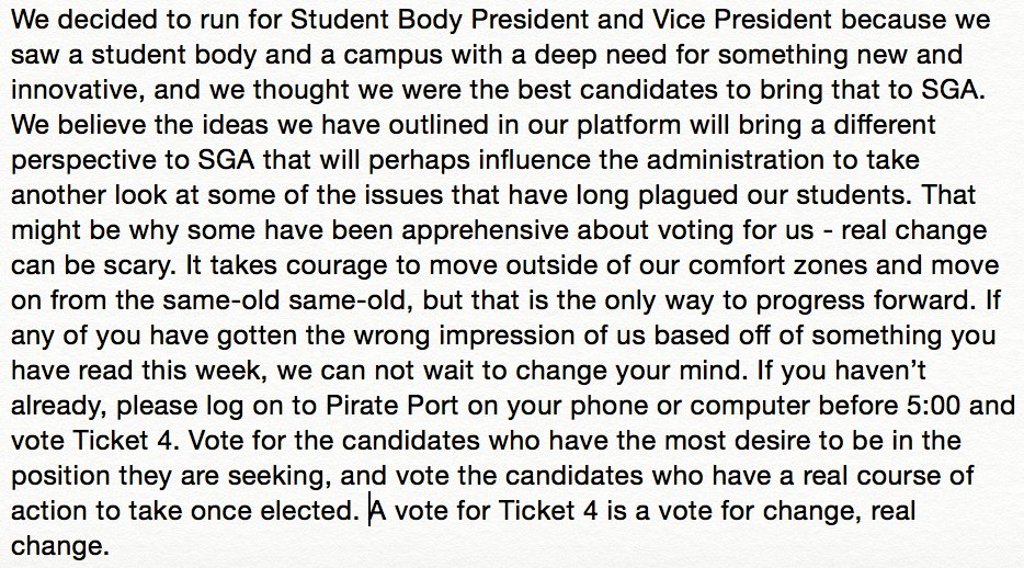 Please read this through and RT to spread the word about the truth behind Ticket 4. If you haven't yet, please vote Ticket 4 today.