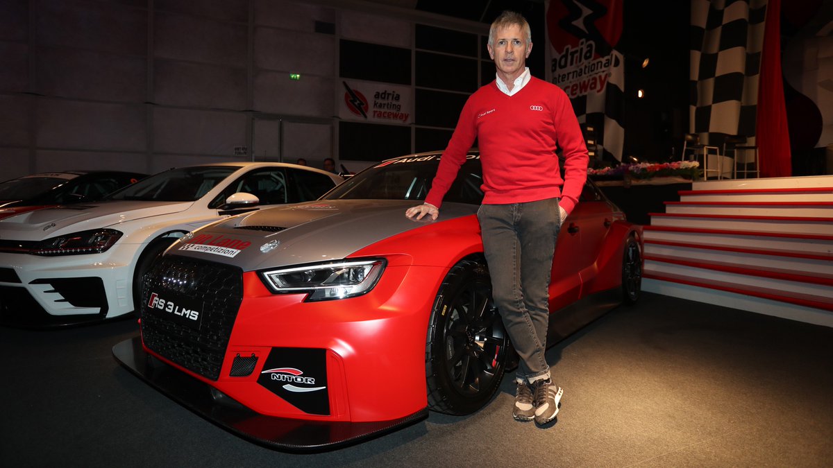 audisport's tweet photo. Dindo Capello attended the Italian TCR Series 🇮🇹 presentation at @AdriaRaceway, alongside the Audi RS 3 LMS from Pit Lane Competizioni. #TCR https://t.co/KdRB0Rq3ZU