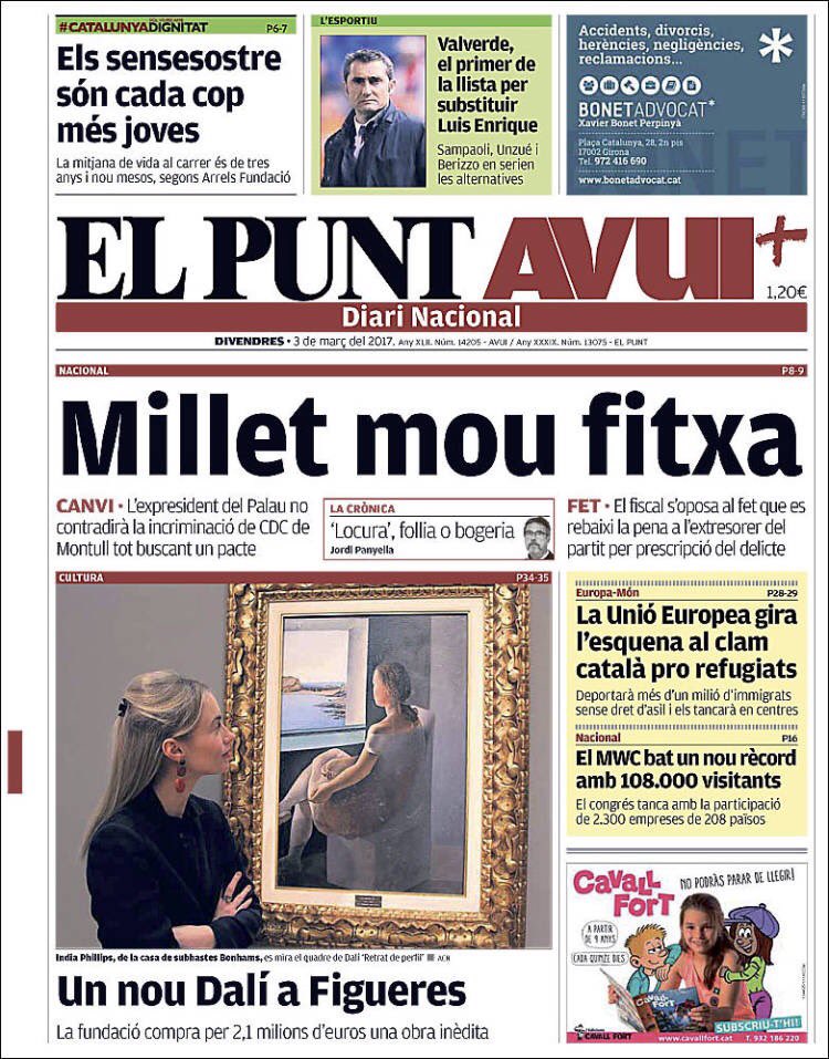 CanBenet's tweet photo. #PortadesNacionals #canbenet
#fundaciodali #europa #millet #corrupcio #garrotxa #montagut https://t.co/F6b8USeETS