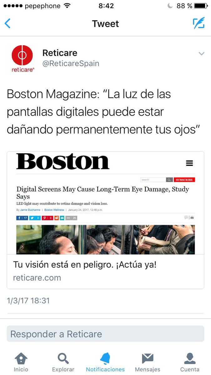 La luz de las pantallas digitales puede estar dañando permanentemente tus ojos