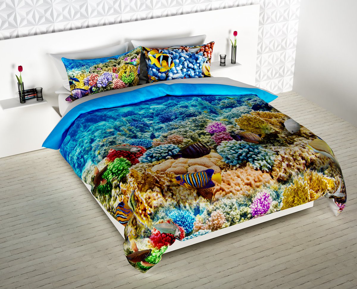 gipetex's tweet photo. #fondale #seabed #reef #acquario #lenzuola #copriletto #summer #sea #fish #coverbed #gipetex #homeline #bedline #madeinitaly https://t.co/anafe4rPs0