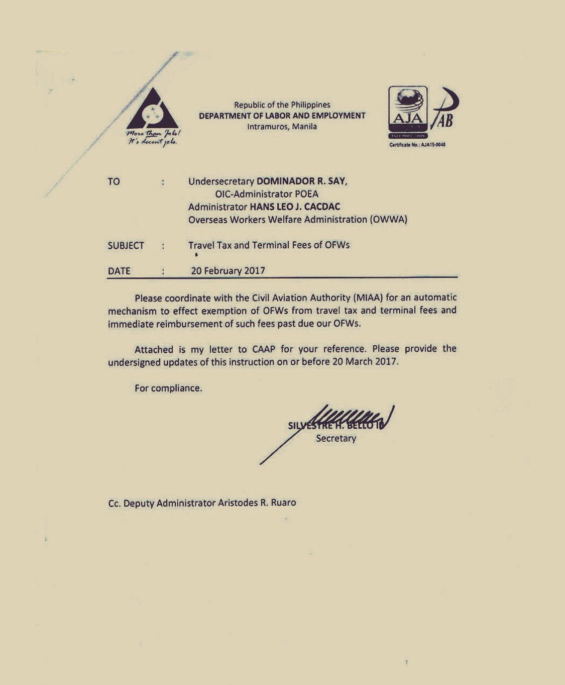 ABS-CBN News on X: &ldquo;LOOK: Department of Labor and Employment 