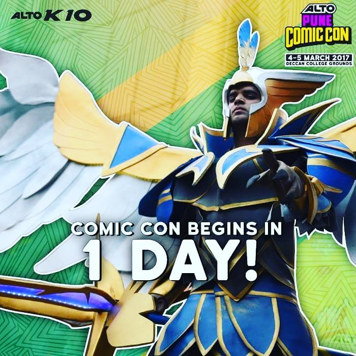 #Pune get ready to experience the biggest pop-culture amidst comics, books, #cosplayers and music! Only 1 day to go! 

#Alto #ComicCon