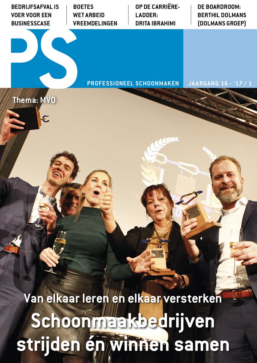 Professioneel Schoonmaken (@magazineps) on Twitter photo Vandaag verschijnt de nieuwe editie van PS, met de Best Practice Award-winnaars van de <a href="/CodeSchoonmaak/">Code Schoonmaak</a> op de cover | bit.ly/2m2mwcj Vandaag verschijnt de nieuwe editie van PS, met de Best Practice Award-winnaars van de <a href="/CodeSchoonmaak/">Code Schoonmaak</a> op de cover | bit.ly/2m2mwcj