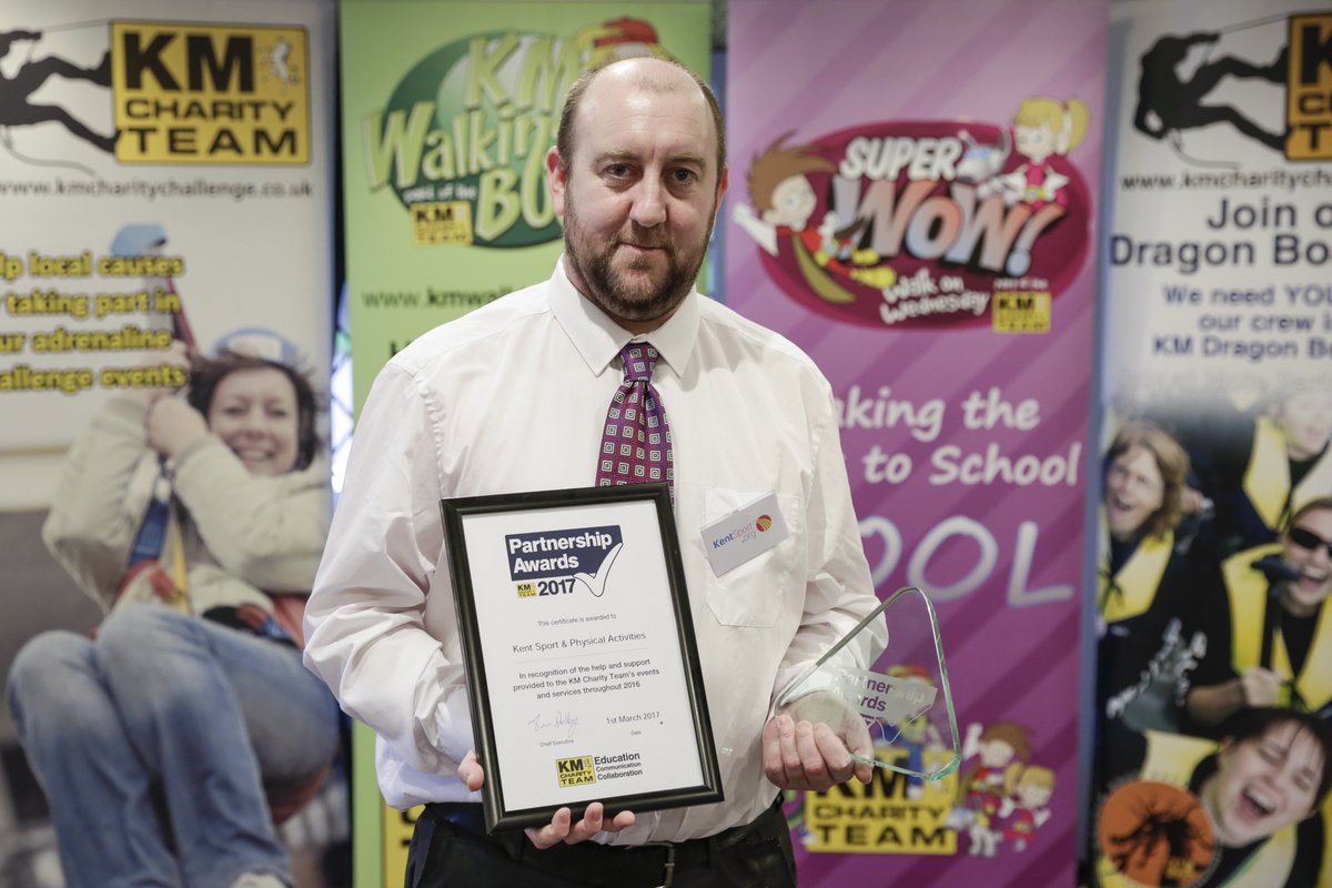 Active_Kent's tweet photo. Proud to receive our partnership award &amp; support the KM Teacher of the Year Awards, recognising the great work teachers do in Kent &amp; Medway https://t.co/YUecOr1gPT