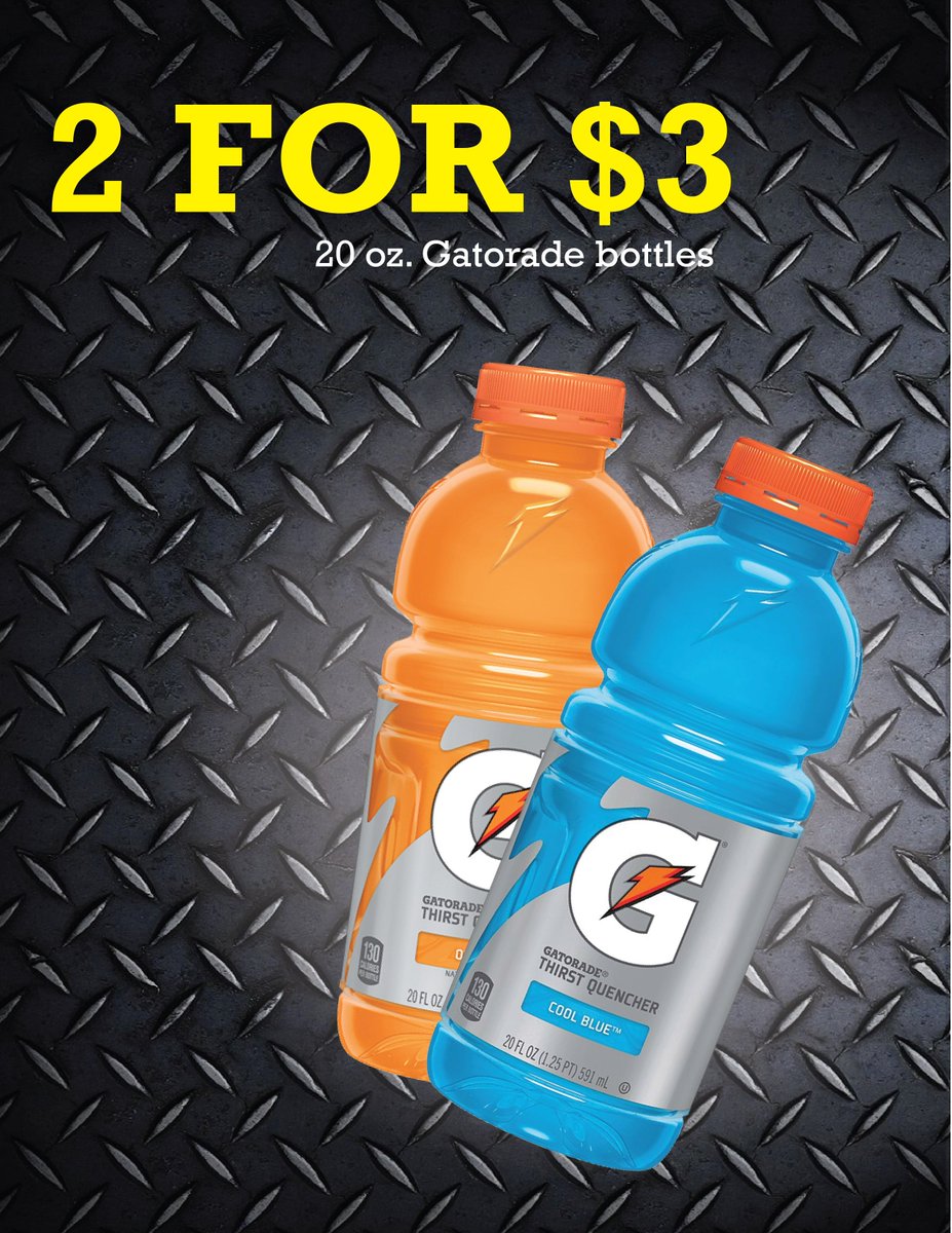 AggieDining's tweet photo. It's getting warmer! Be doubly hydrated with 2 for 3 Gatorade  now available at locations across campus including the #aggieexpress https://t.co/cRPOlIBB77