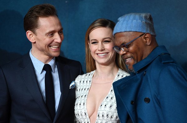 SMarie4THiddy's tweet photo. #TomHiddleston #BrieLarson &amp; #SamuelLJackson photographed by #IanGavan @ the European premiere of #KongSkullIsland in London 2.28.2017 https://t.co/Ri95EOnX2U