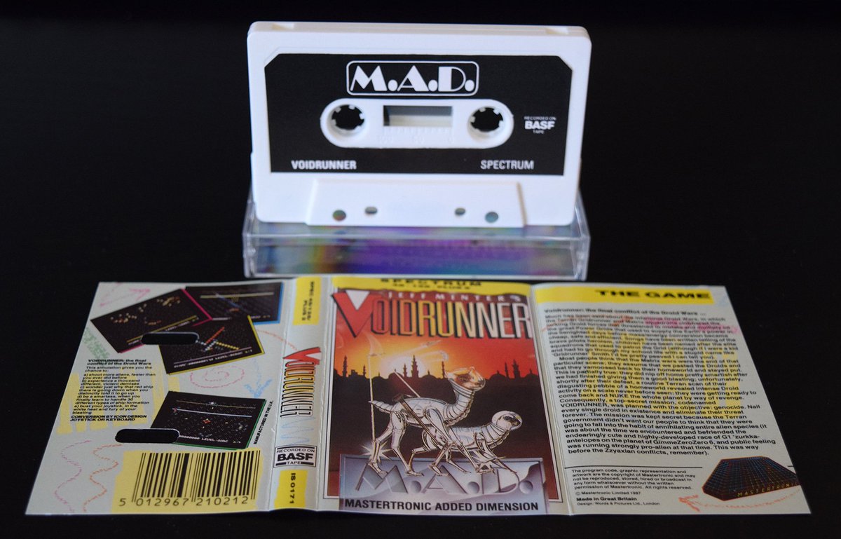 STompyRR's tweet photo. Jeff Minter's Voidrunner on the #ZXSpectrum, a really cool shmup released in 1987 by #Mastertonic under the MAD badge. #RetroGaming https://t.co/s3trkxLgYj