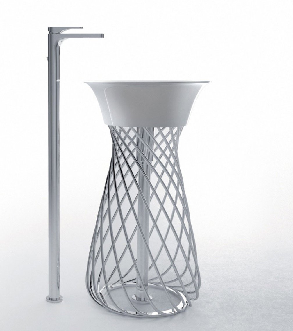 Tuttobagno's tweet photo. Beautiful freestanding Wire basin #Freestanding #HidraCeramica https://t.co/eMHiQ9xdkz