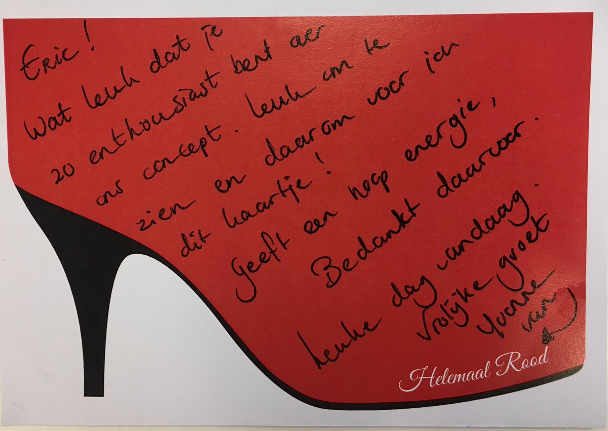 Zojuist verteld en laten zien waar wij energie van krijgen. Dit enthousiasme werkt aanstekelijk. #complimentday