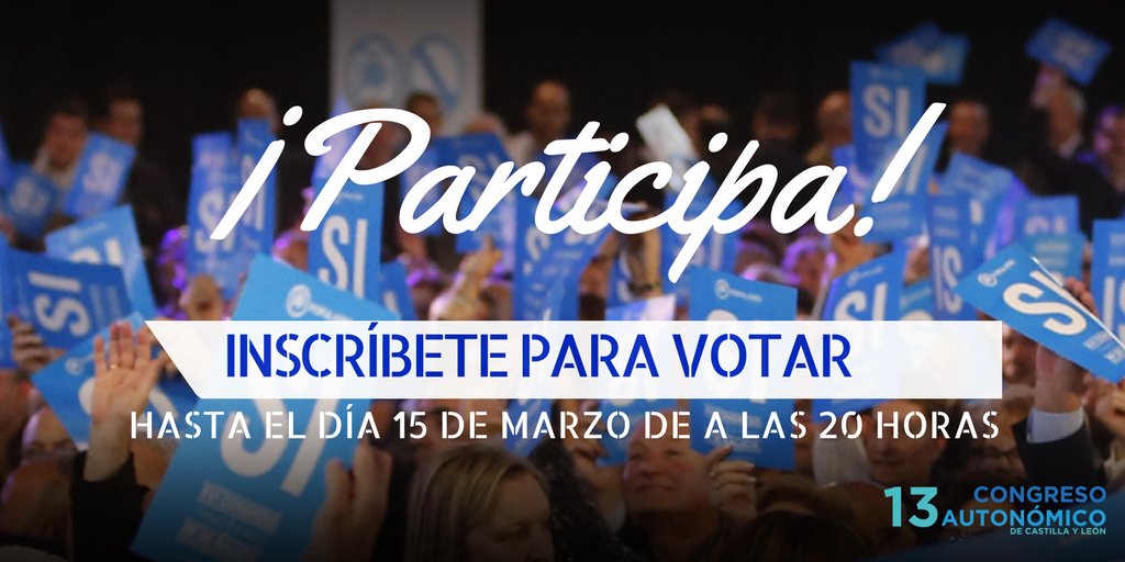 PPopularCyL's tweet photo. 🔵 Ya puedes inscribirte para participar en el #13CongresoPPCyL y elegir al presidente del PPCyL. Toda la info en https://t.co/7PEX0NEM9S https://t.co/RFENmBIe1Q