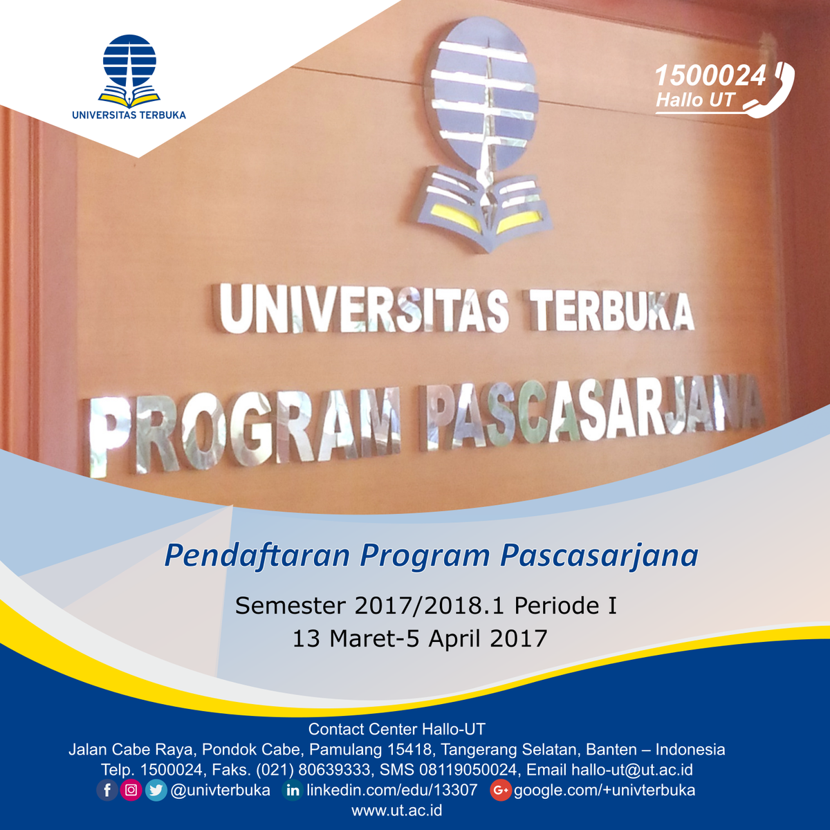 Sahabat UT yang ingin melanjutkan pendidikan ke jenjang S2/magister ...
