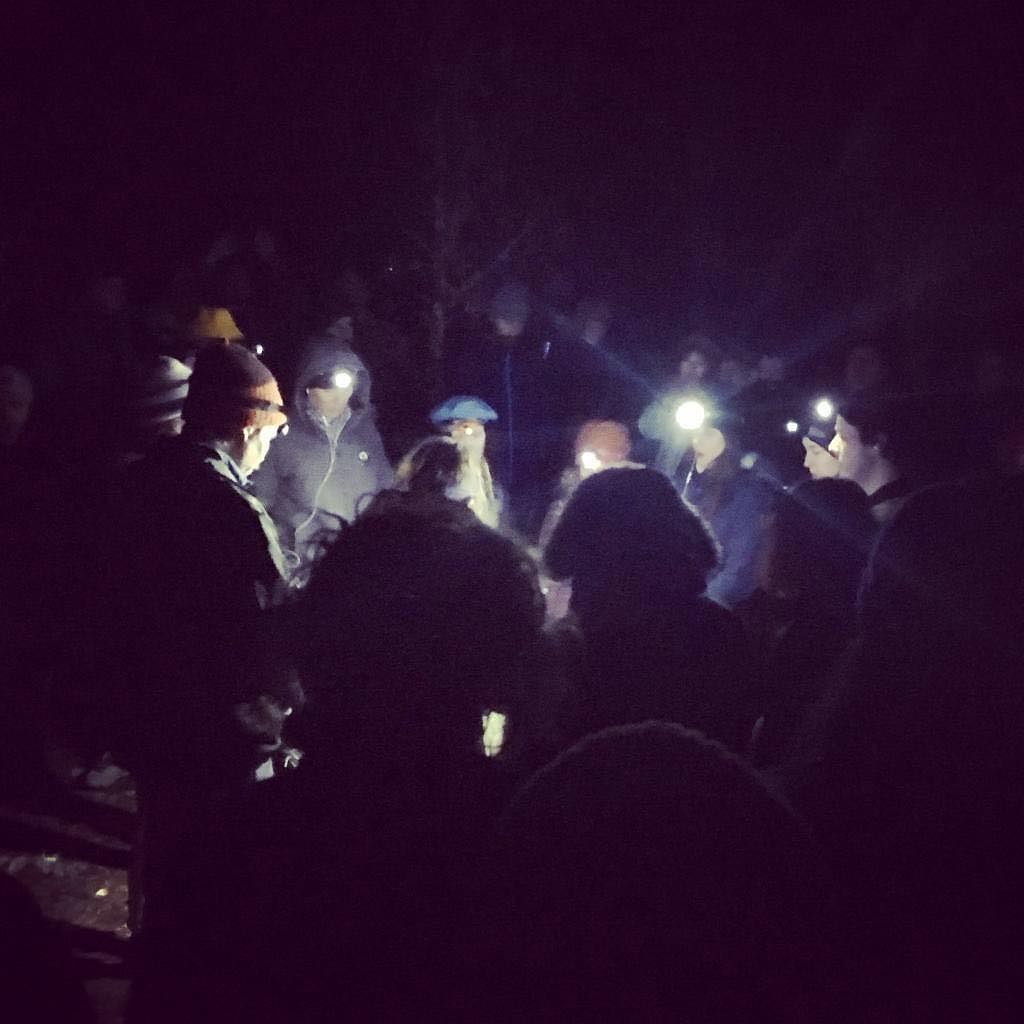 ASPpsu's tweet image. Participatory choir performance in the woods at the #souwester for #spaceness2017 by Anke … ift.tt/2mbO81e