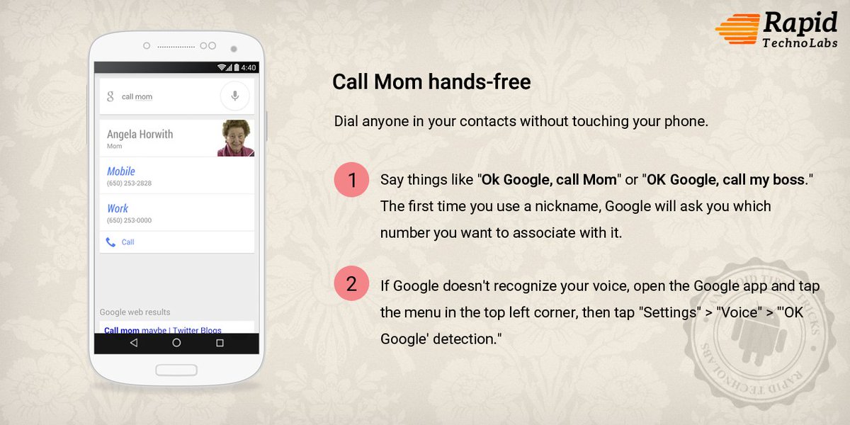 RapidTechnolabs's tweet photo. Dial anyone in your contacts without touching your phone. #rapidtips #android #tips #howto https://t.co/TnNz6fwsGW