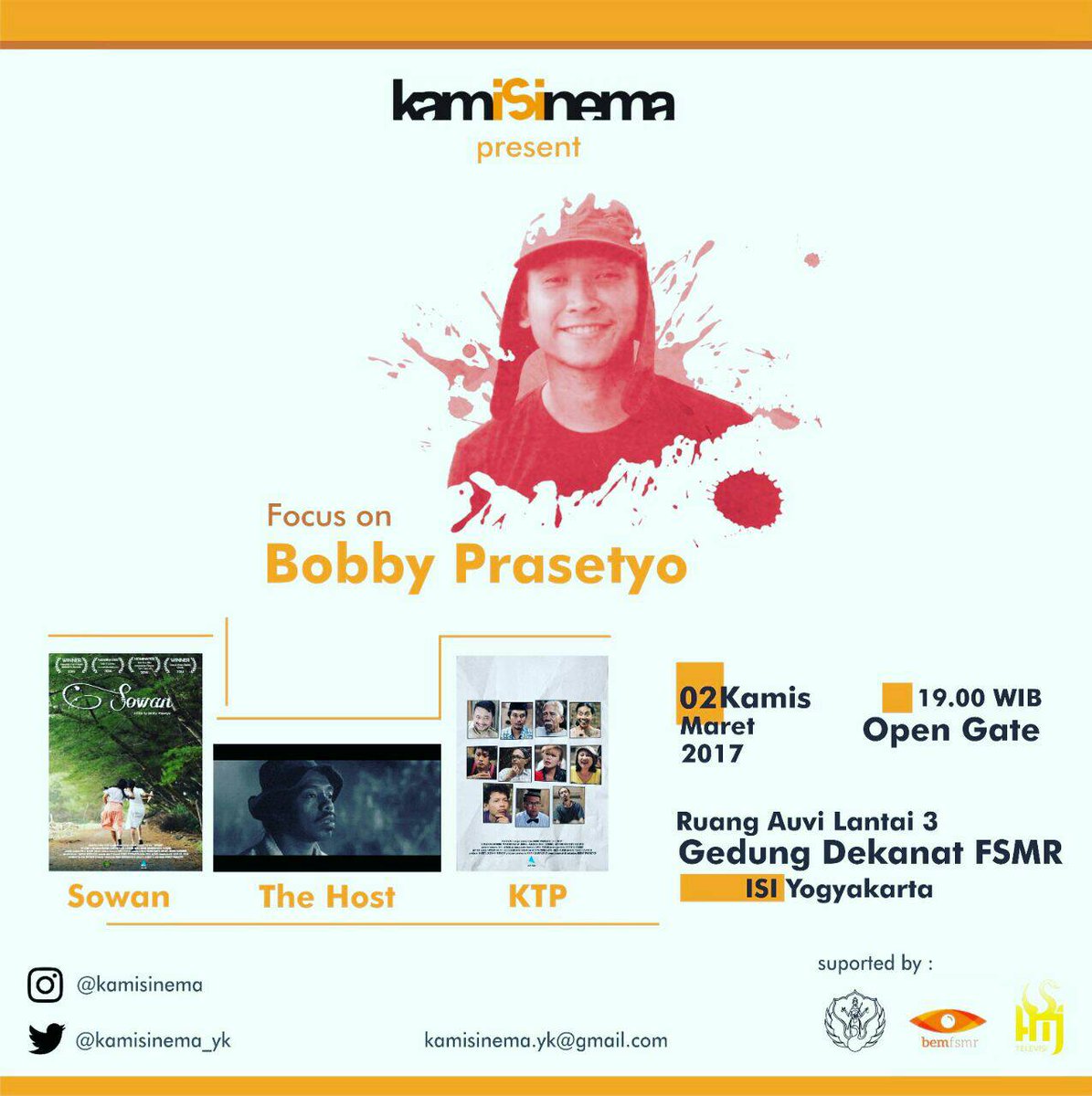 Yuk Datang dan ramaikan :)) cc : <a href="/sasindoreborn/">SASINDO</a> <a href="/SuryakantaJFA/">Suryakanta JFA</a> <a href="/HICineUGM/">HI Cine UGM</a> <a href="/Kine_KomUGM/">Kine Komunikasi UGM</a> <a href="/kopos_unwahas/">kopos_uwh</a> <a href="/IndoSinema/">IndoSinema</a>