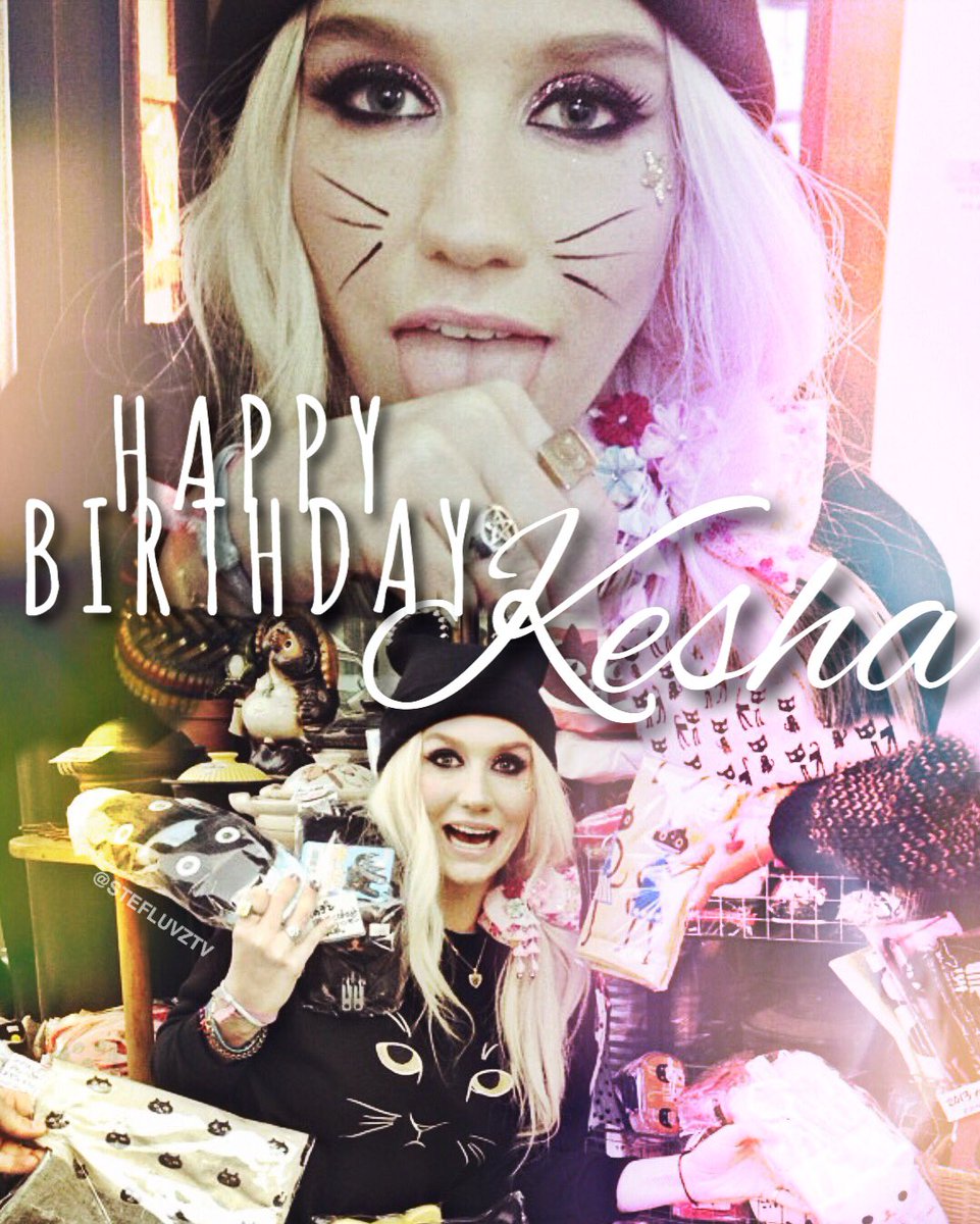 stefluvztv's tweet photo. I couldn't wait till midnight. Happy birthday @KeshaRose https://t.co/3igHJabBVH