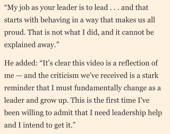 Uber CEO Travis Kalanick, who runs a $70bn company: "I must fundamentally change as a leader and grow<a href="/tag/fortniteworldcup"class="tags"><span>#fortniteworldcup</span></a>