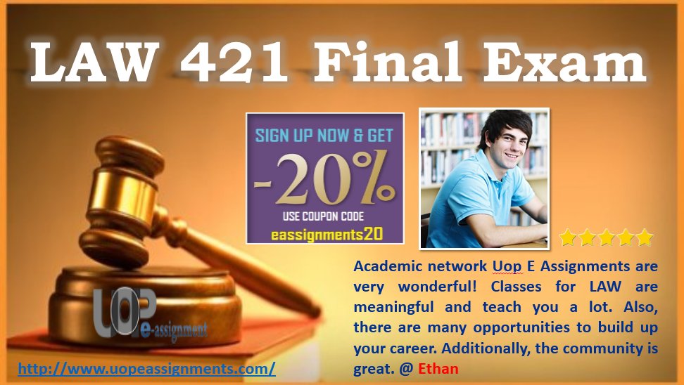 uopeassignment's tweet photo. LAW 421 Final Exam
https://t.co/daU3ezyyNO
#LAW421FinalExam #LAW421FinalExamQuizlet #BusinessLAW421FinalExam #LAW421FinalExam2016 https://t.co/F5d3yVDQ5r