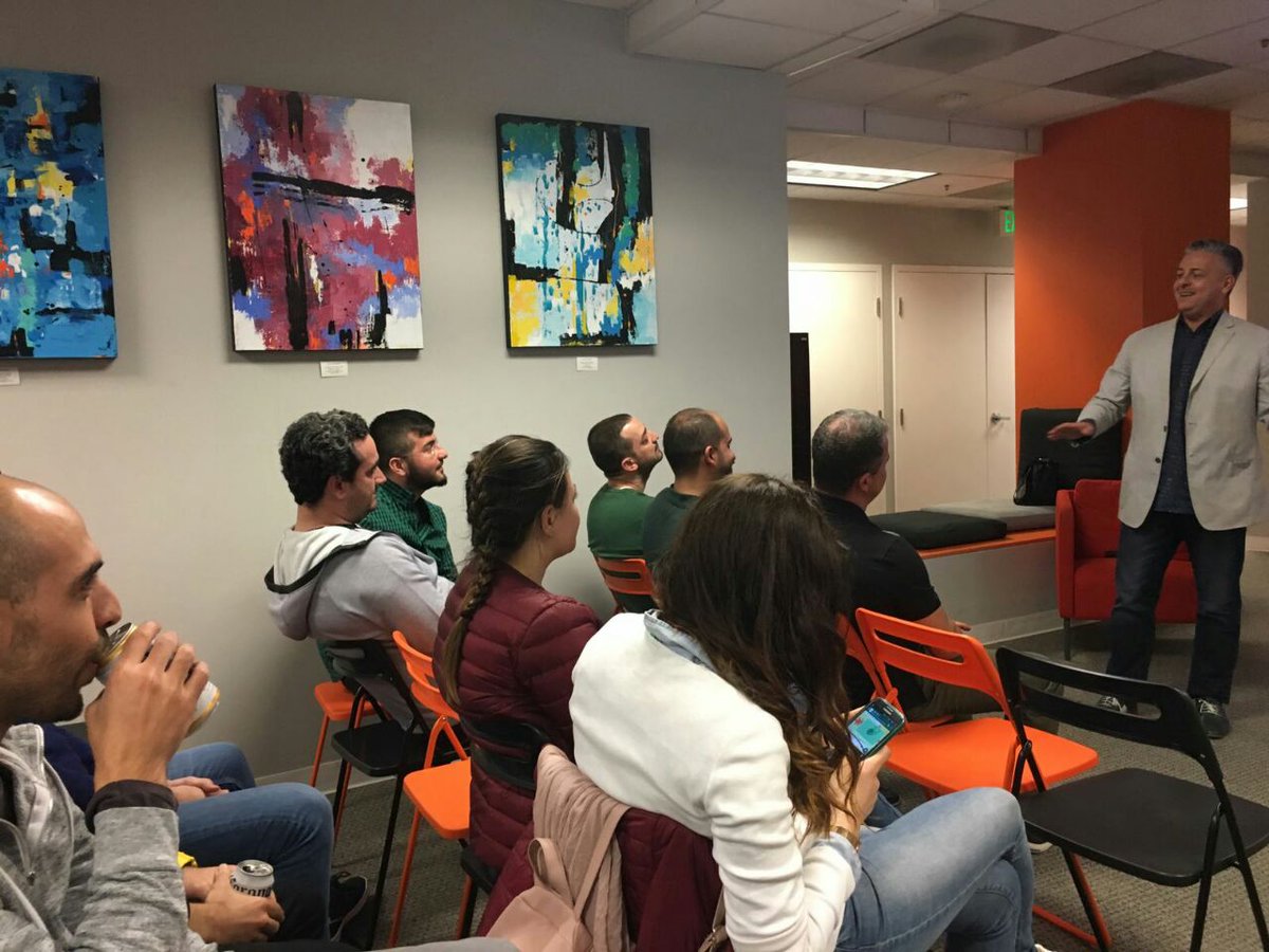 ODTUTeknokent's tweet photo. Oyun geliştiriciler ODTÜ TEKNOKENT @tjumpSF merkezinde. Program partnerimiz UsMac'tan Silikon Vadisi kültürünü dinliyoruz #gdc17 #digitoy https://t.co/JdW0fl54GZ