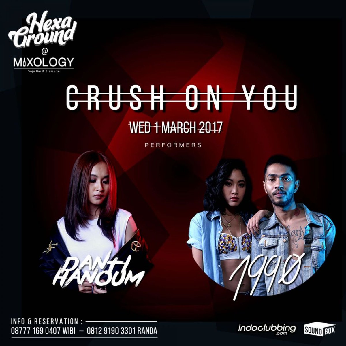 soundbox_ID's tweet photo. #SBEVENT Tonight! Crush On You @ Mixology Soju > https://t.co/qr84soynQC @1990official_ @dantihanoum https://t.co/Qnf2SrOkhw
