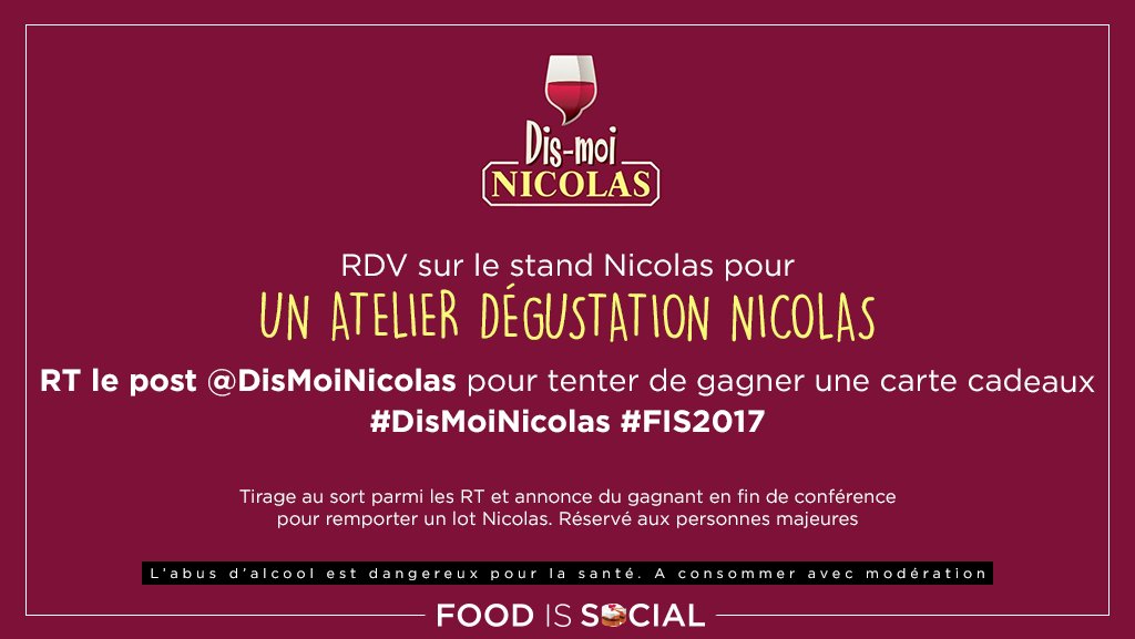 DisMoiNicolas's tweet photo. RDV sur le stand Nicolas au #FIS2017, on vous fait gagner des cartes cadeaux de 10€ 😇 RT pour tenter votre chance #DisMoiNicolas https://t.co/N6r14om2Qw