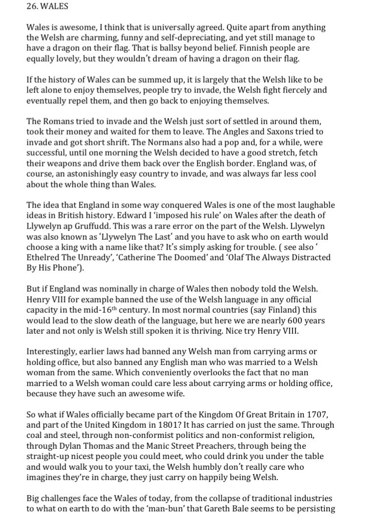 richardosman's tweet image. To celebrate St. David's Day here's my piece from 'The Pointless History Of The World' about how amazing Wales is...