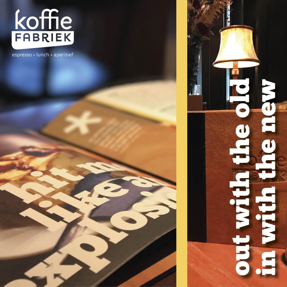 Verrassing! Vanaf vandaag starten we met de inzet van onze nieuwe huisstijl! Dag Zwart-wit, HALLO KLEUR! #outwiththeold #inwiththenew