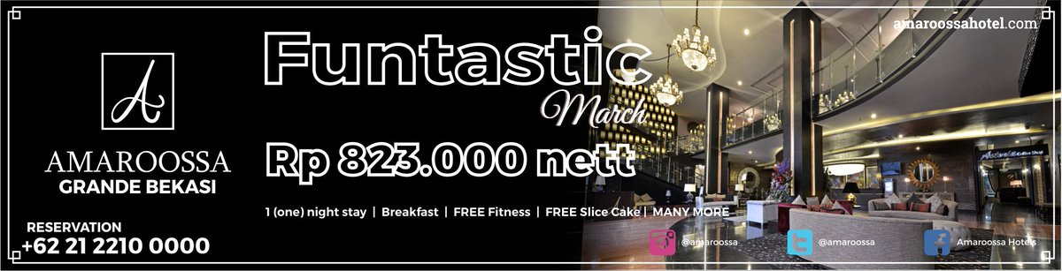 AmaroossaGrande's tweet photo. Special promotion on March
Reservation
T : 021 2210 0000
W : https://t.co/5tr2tHJIKw
#hotel #boutique #insideamaroossa #amaroossa https://t.co/5y4D3ZhNnp
