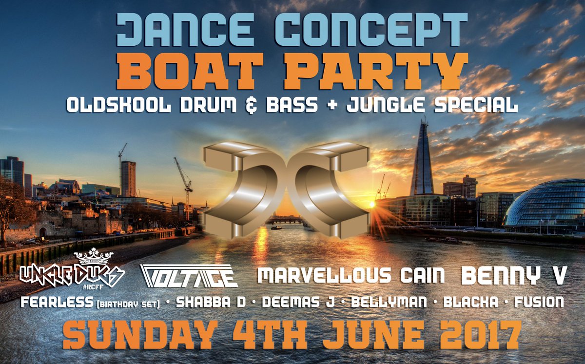 ItsBennyV's tweet photo. Catch me at @DanceConcept Oldskool DnB Special on a Sun afternoon on The Thames. Ticks on sale now. Info https://t.co/kgcodDQ283 #LoveLondon https://t.co/b5rIVvcNVg