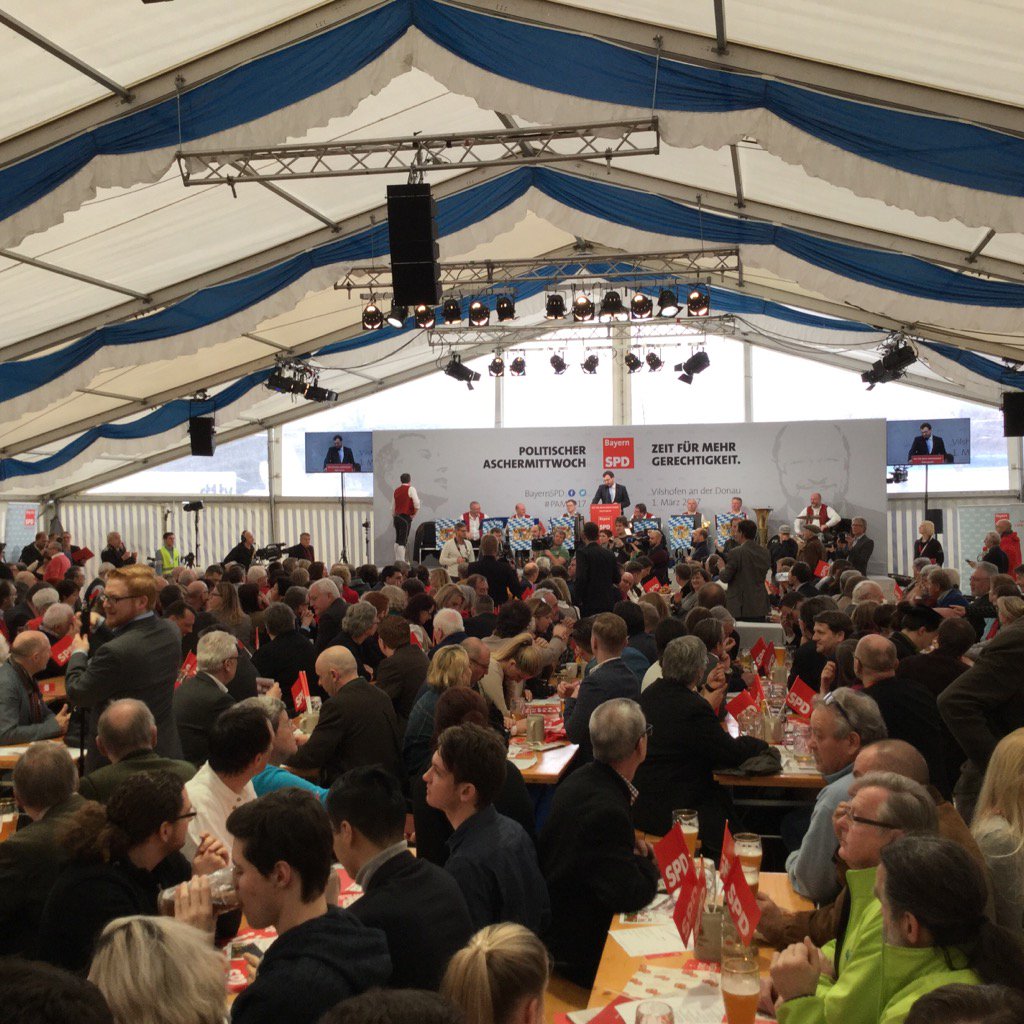 SPD beginnt in Vilshofen den besucherstärksten Politischen Aschermittwoch in der Parteigeschichte.
