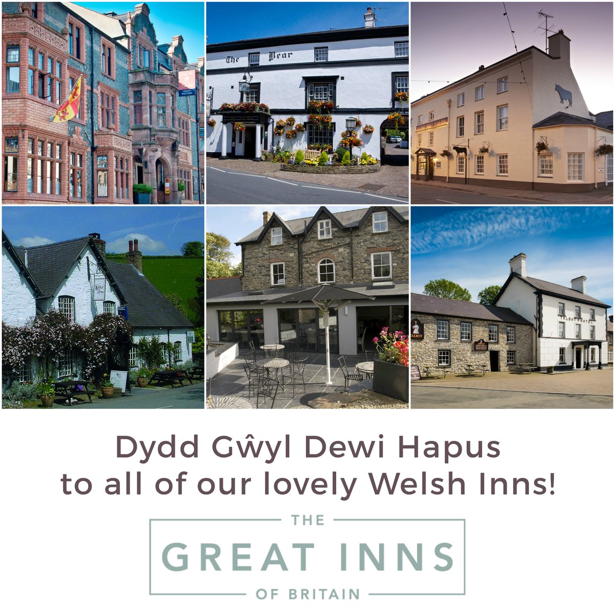 Dydd Gŵyl Dewi Hapus! <a href="/CastleHotelLtd/">Castle Hotel Conwy</a> @BearCrickhowell <a href="/bullsheadinn/">The Bull - Beaumaris</a> <a href="/westarmshotel/">The West Arms Hotel</a> <a href="/staywolfscastle/">Wolfscastle Hotel</a> <a href="/ytalbot/">ytalbot</a> #StDavidsDay