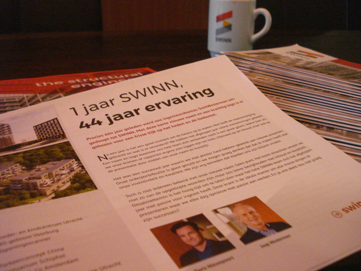 Vandaag in de krant: 1 jaar SWINN, 44 jaar ervaring. Heeft u de krant ontvangen? bit.ly/2mDHIVW