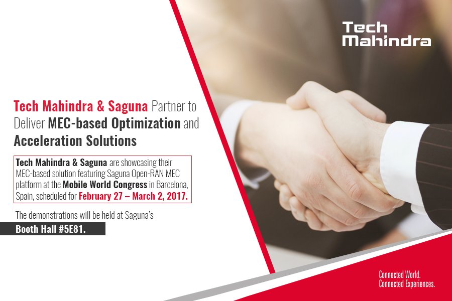 tech_mahindra's tweet image. @tech_mahindra &amp;amp; @sagunanet partner 2 Deliver MEC-based Optimization &amp;amp; Acceleration Solutions #TechMNetworks #MWLive bit.ly/2mJtAK2
