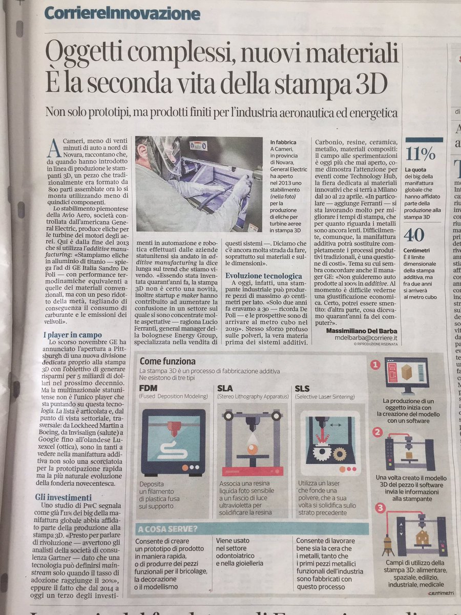 MotionMecha's tweet photo. Oggi su @Corriere La seconda vita della #stampa3d 
#ancheQuestoSaràMMT https://t.co/B44kRtZ5Ia