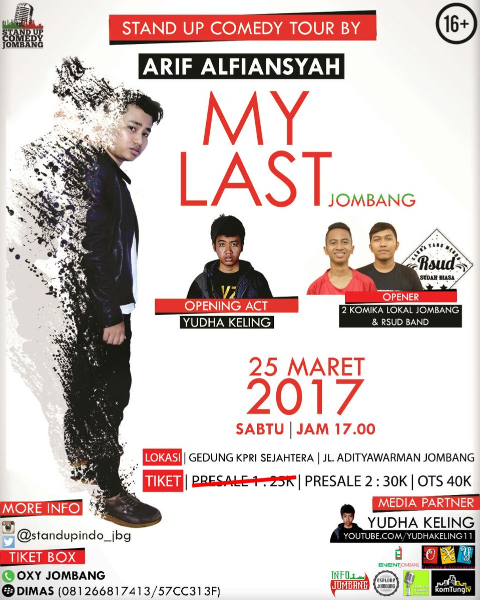 Jangan lupa saksikan SUC TOUR by <a href="/arif_alfiansyah/">Arf Alfnsyh</a> "My Last"
Jombang 25maret2017
Info lebih lanjut lihat CP 😊