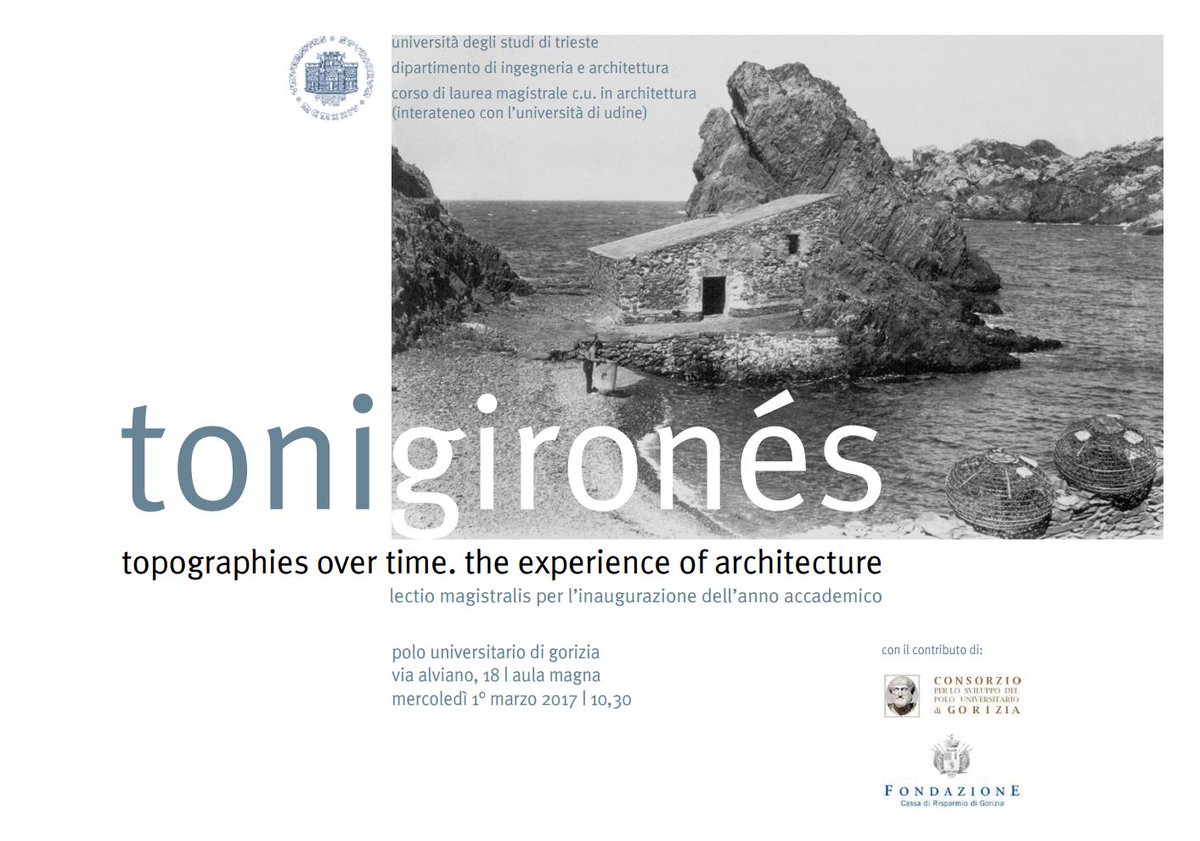 toni_girones's tweet photo. “Topographies over time. The experience of architecture” @UniTrieste https://t.co/3xu3MvU44M