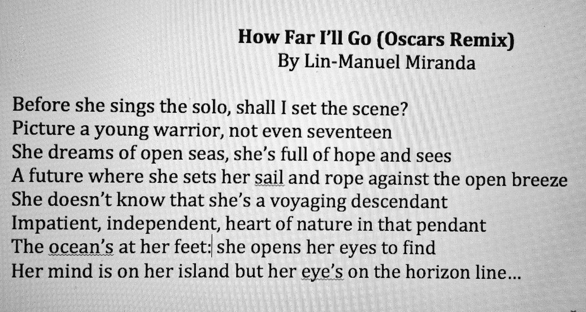 Lin_Manuel's tweet image. Here's what I wrote for the Oscars last week ™™™™™™™™™