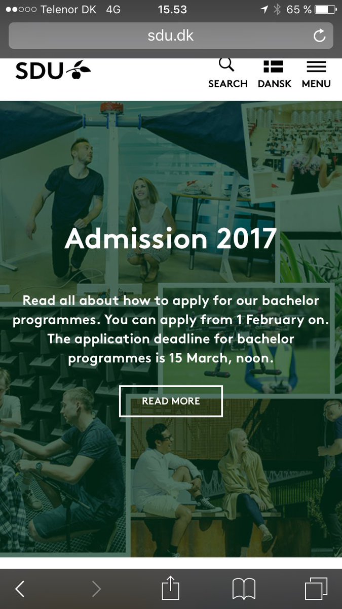 Application deadline March 15 for Bachelor Programmes #sdu #universityofsoutherndenmark