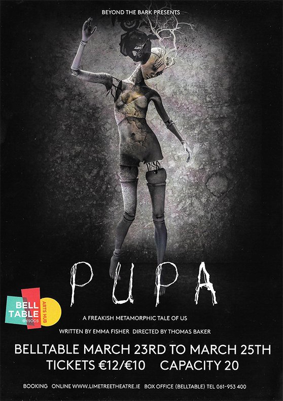 PUPA x @emcfish11 Mar 23-25 #Belltable Adults only #Pupa #BeyondTheBark #Disability #installation #puppets #theatre #art #whatsoninlimerick