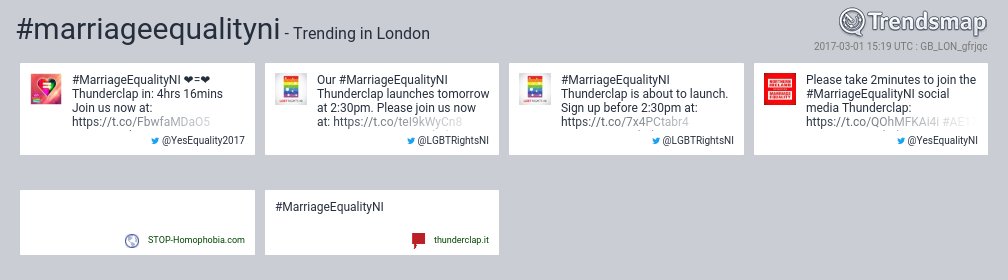 TrendsLondon's tweet photo. #marriageequalityni is now trending in #London

https://t.co/I0vBIWF9fI https://t.co/HANyKA8l7A