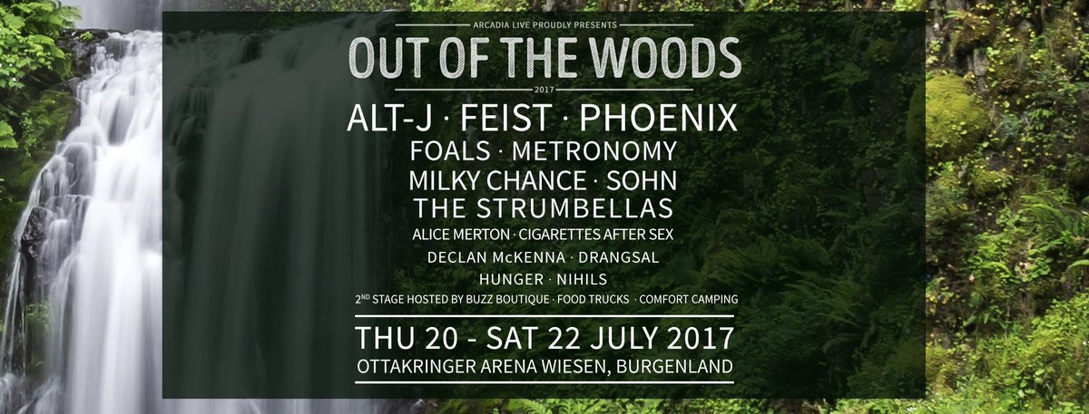 OUT OF THE WOODS Festival findet 2017 wieder statt! Super Line Up mit <a href="/alt_J/">Δ (alt-J)</a> <a href="/FeistMusic/">Feist</a> @SOHN <a href="/foals/">FOALS</a> uvm ootw17
