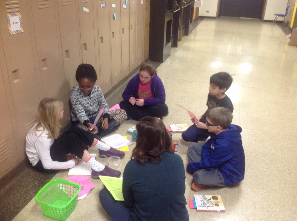 MsDatz's tweet photo. We love literature circles! Every group is reading a book by Kate DiCamillo! 📚 = 💡 https://t.co/wYjG61PG7Q